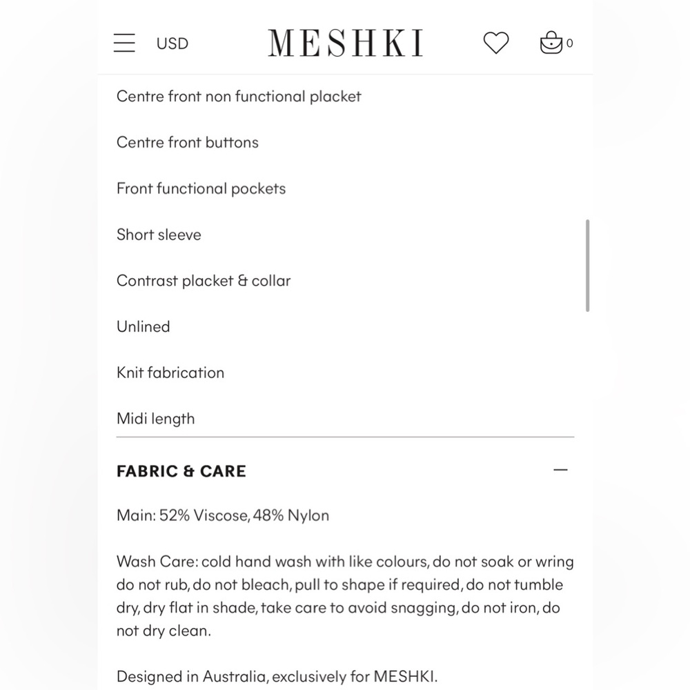 Meshki White Midi Dress with Black Contrast Collar - Picture 4 of 7